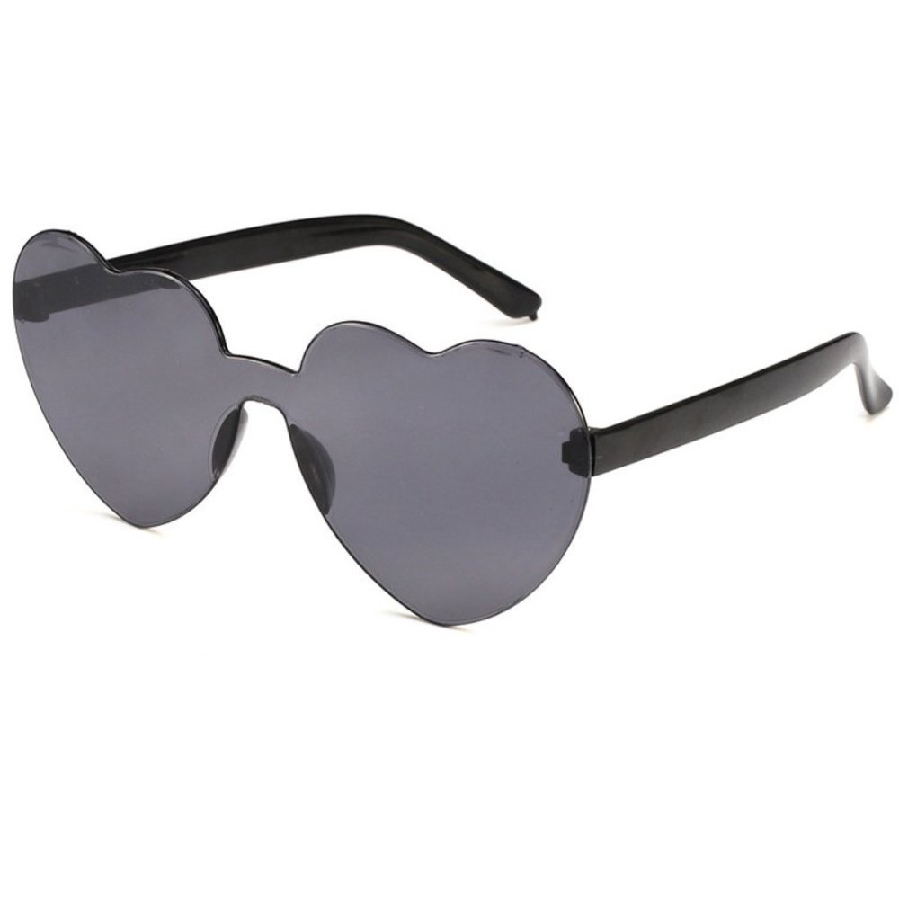 🖤Black Heart Shaped Frameless Plastic Sunglasses